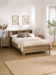 Julian Bowen Oak Effect Sydney Rattan Effect Bookcase Bed - Image 1 of 9