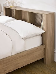 Julian Bowen Oak Effect Sydney Rattan Effect Bookcase Bed - Image 2 of 9