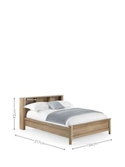 Julian Bowen Oak Effect Sydney Rattan Effect Bookcase Bed - Image 3 of 9