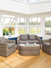 Rowlinson Natural Garden Bunbury Rattan Effect Sofa Set with Coffee Table - Image 2 of 4