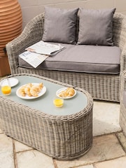 Rowlinson Natural Garden Bunbury Rattan Effect Sofa Set with Coffee Table - Image 3 of 4