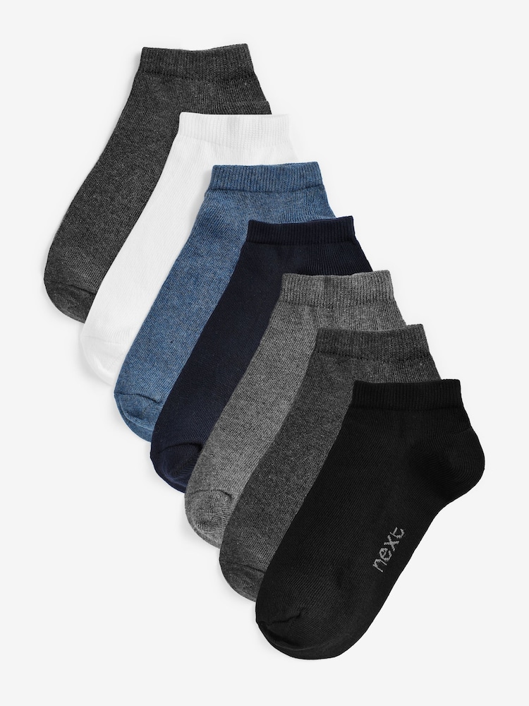Multi - 7 Pack Cotton Rich Trainer Socks - Image 1 of 9 Multi - 7 Pack Cotton Rich Trainer Socks - Image 1 of 9