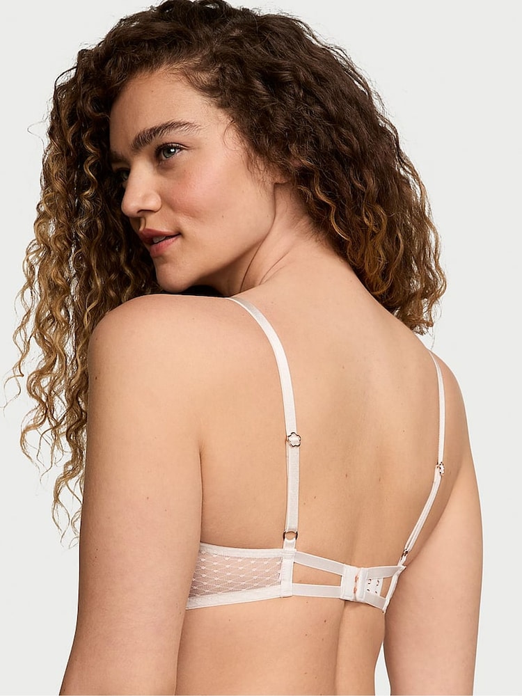 Victoria's Secret Daisy Embroidery White Unlined Balcony Bra - Image 2 of 3