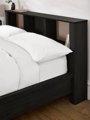Julian Bowen Black Ash Sydney Rattan Effect Bookcase Bed - Image 2 of 9
