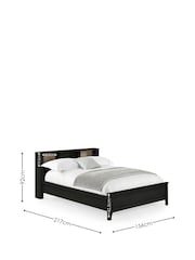 Julian Bowen Black Ash Sydney Rattan Effect Bookcase Bed - Image 3 of 9