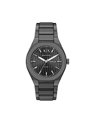 Armani Exchange Grey Sync Three-Hand Day-Date Stainless Steel Watch - Image 1 of 8