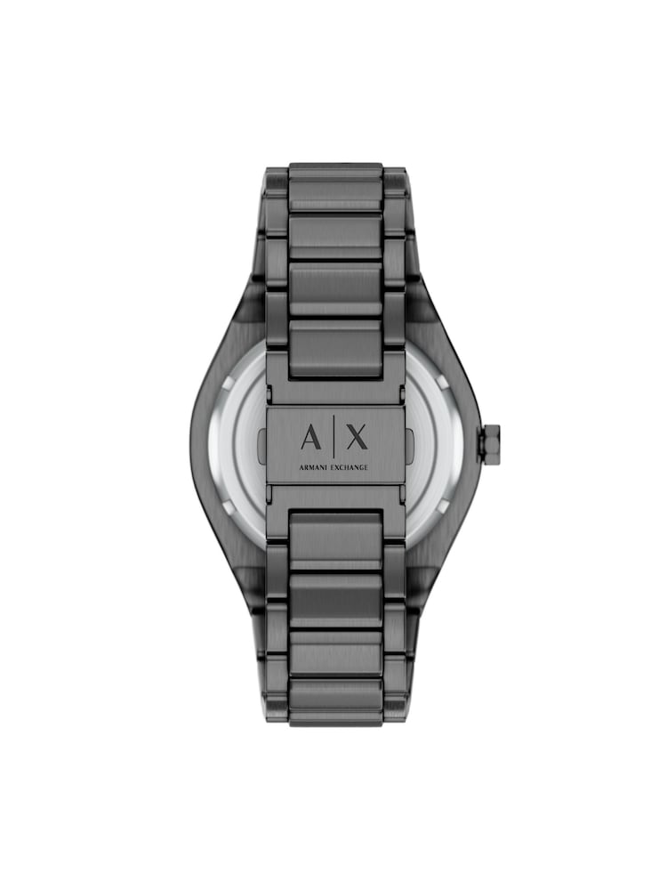 Armani Exchange Grey Sync Three-Hand Day-Date Stainless Steel Watch - Image 2 of 8