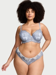 Victoria's Secret Blue Faded Denim Lightly Lined Demi Boho Floral Bra - Image 1 of 2