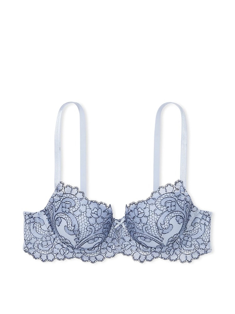 Victoria's Secret Blue Faded Denim Lightly Lined Demi Boho Floral Bra - Image 2 of 2