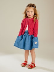 rdeča - 100% Cotton Flower Pointelle pletena jopa (3m-10let) - Slika 2 iz 7