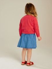 rdeča - 100% Cotton Flower Pointelle pletena jopa (3m-10let) - Slika 3 iz 7