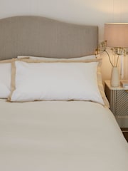 Set of 2 White/Natural Cotton Rich Pillowcases - Image 2 of 2