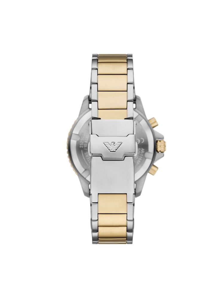 Emporio Armani Gold World Explorer Solar-Powered Chronograph Stainless Steel Watch - Image 2 of 5 Emporio Armani Gold World Explorer Solar-Powered Chronograph Stainless Steel Watch - Image 2 of 5