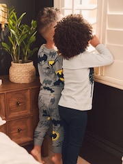 Batman Yellow/Black Snuggle 100% Cotton Pyjamas 2 Pack (12mths-10yrs) - Image 2 of 6