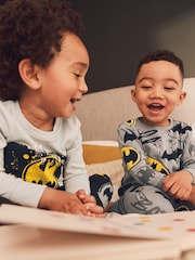 Batman Yellow/Black Snuggle 100% Cotton Pyjamas 2 Pack (12mths-10yrs) - Image 3 of 6