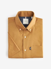 Sand Brown Regular Fit Easy Iron Button Down Oxford Shirt - Image 5 of 7