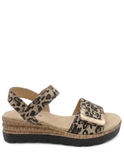 Pavers Animal Wide Fit Wedge Heel Memory Foam Sandals - Image 3 of 5