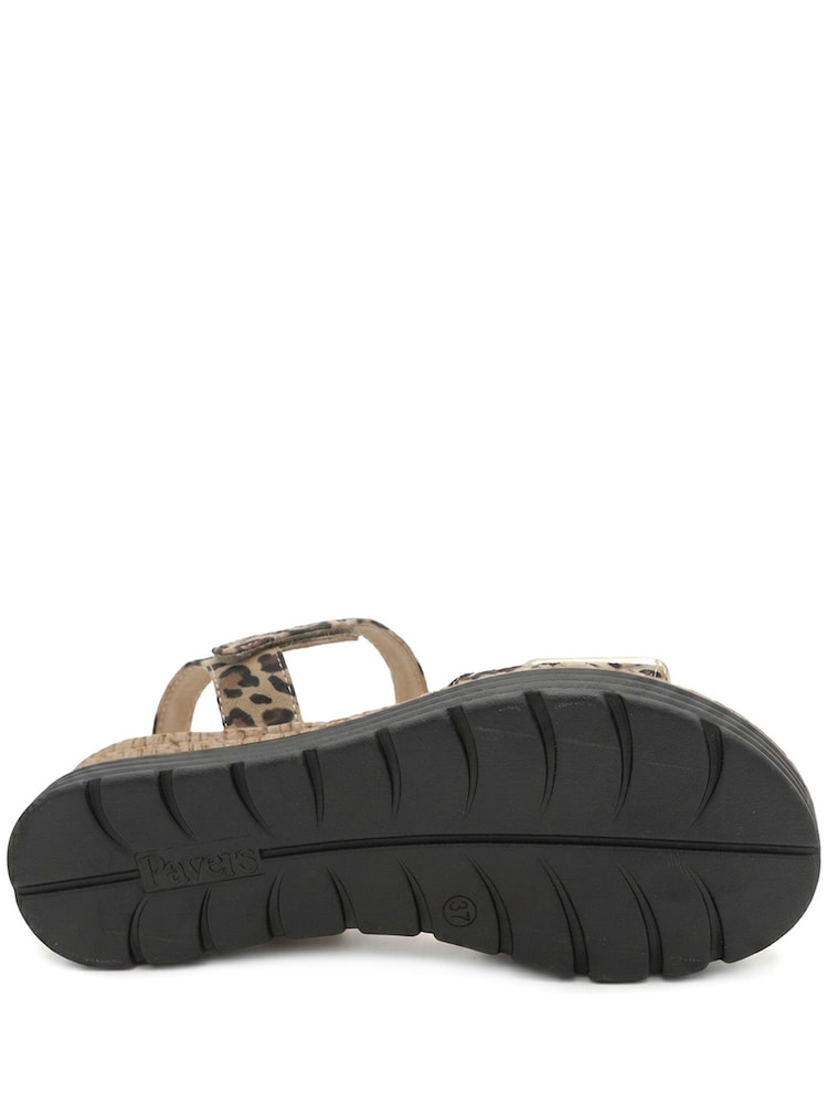 Pavers Animal Wide Fit Wedge Heel Memory Foam Sandals - Image 5 of 5
