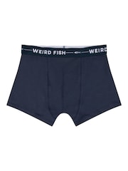 Weird Fish Dark Blue Ashridge Boxer Shorts 3 Pack - Image 4 of 4