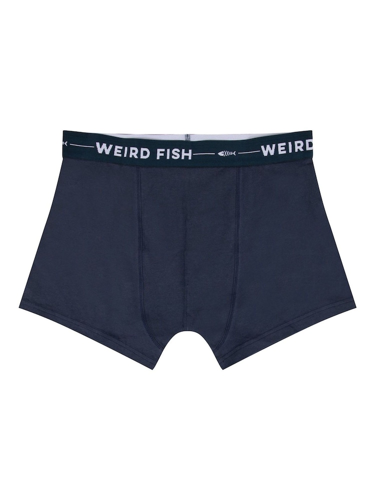 Weird Fish Dark Blue Ashridge Boxer Shorts 3 Pack - Image 4 of 4 Weird Fish Dark Blue Ashridge Boxer Shorts 3 Pack - Image 4 of 4