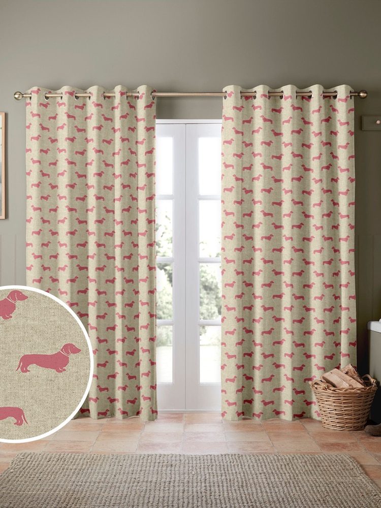Emily Bond Pink Peggy Made to Measure 100% Cotton Curtains - Image 1 of 9