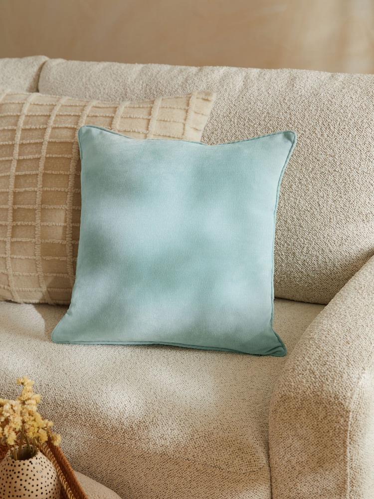 Teal Blue 45 x 45cm Soft Velour Cushion - Image 1 of 5