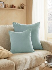 Teal Blue 45 x 45cm Soft Velour Cushion - Image 2 of 5