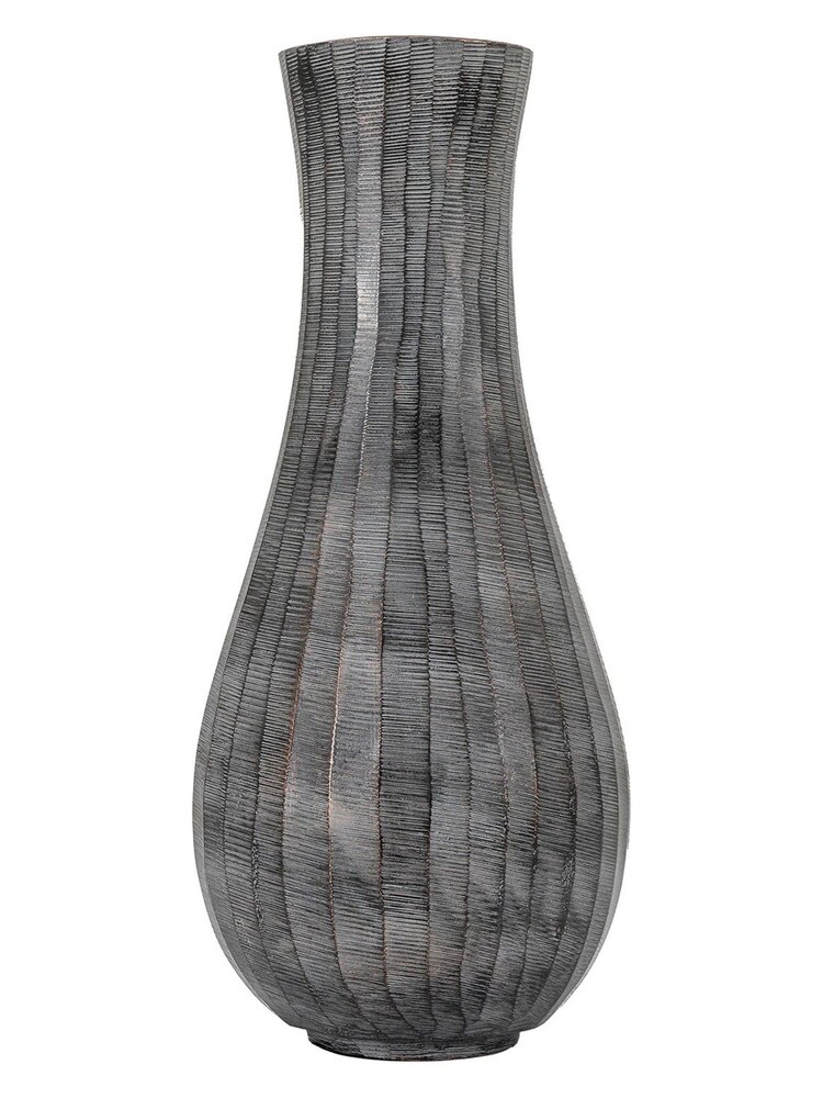 Gallery Home Grey Large Oakdale Fluted Vase - Image 3 of 3 Gallery Home Grey Large Oakdale Fluted Vase - Image 3 of 3