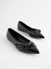 Black Forever Comfort® Asymmetric Bow Point Toe Shoes - Image 1 of 5