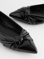 Black Forever Comfort® Asymmetric Bow Point Toe Shoes - Image 3 of 5