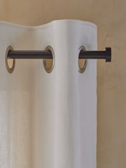 Cortinas forradas com ilhós de algodão lavado - Imagem 4 de 6