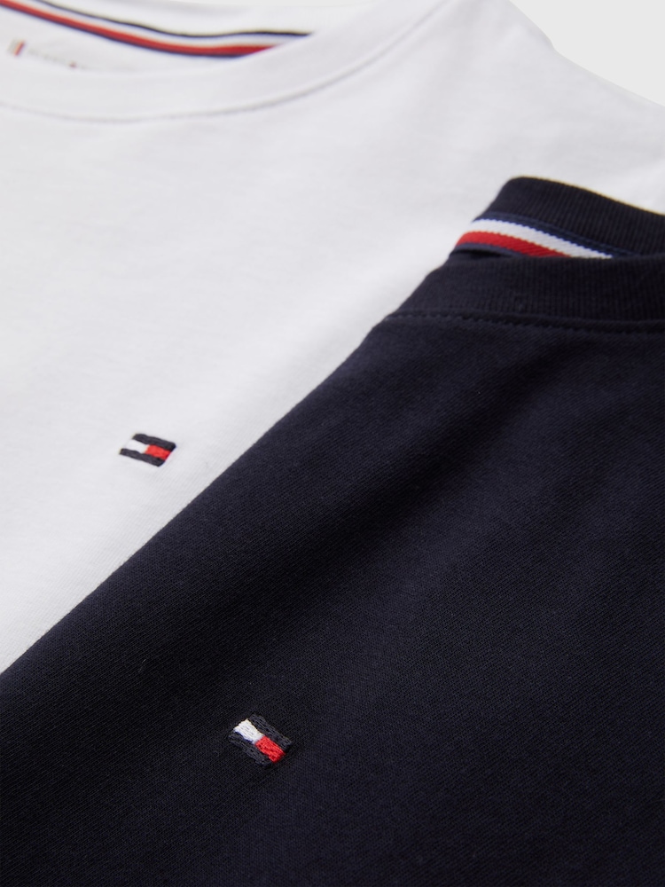 Tommy Hilfiger Black Original Long Sleeve 100% Cotton T-Shirts 2 Pack - Image 5 of 5