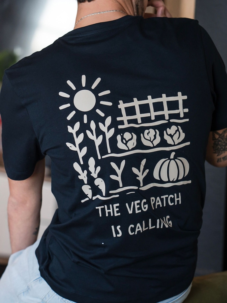 Veg Patch Is Calling Gardening T-Shirt by Solesmith - Image 1 of 2 Veg Patch Is Calling Gardening T-Shirt by Solesmith - Image 1 of 2