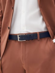 Navy Blue Leather Belt - Image 1 of 4