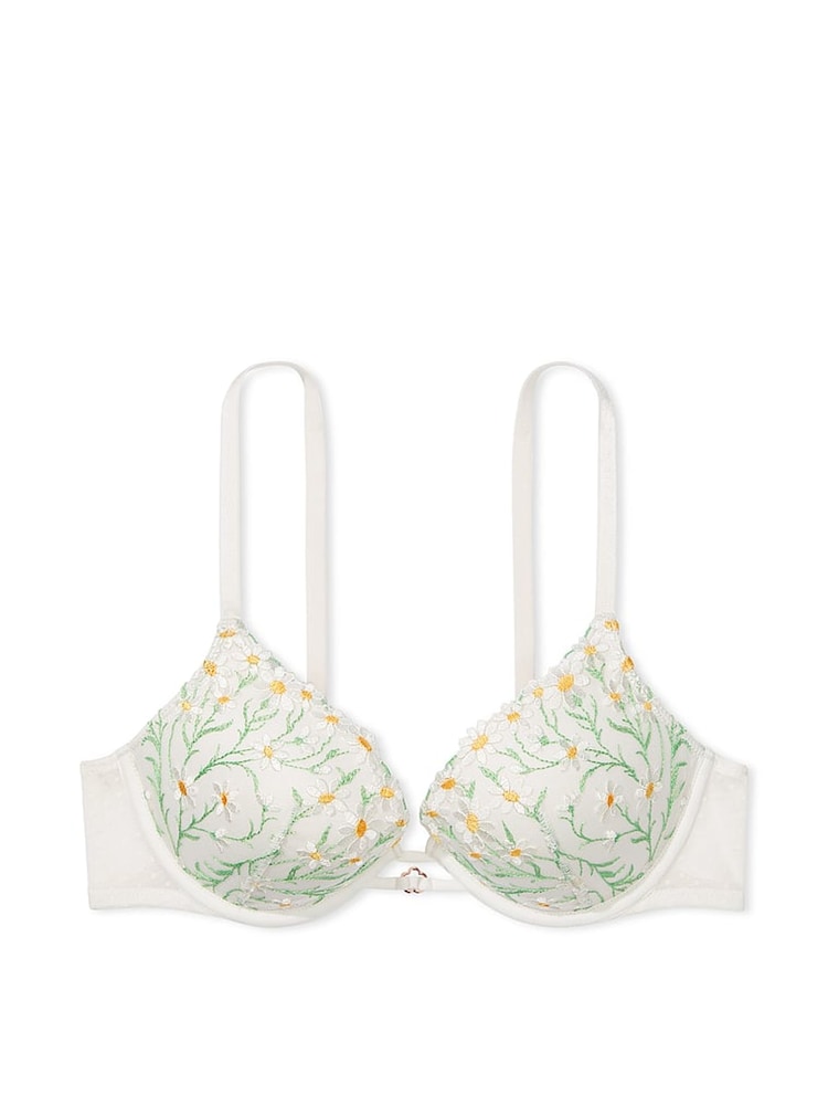 Victoria's Secret Daisy Embroidery White Push Up Bra - Image 3 of 3