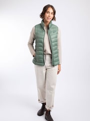 Weird Fish Green Atissa Lightweight Padded Gilet - Image 3 of 7