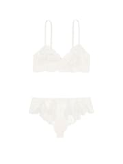 Victoria's Secret Coconut White Boho Floral Bralette and Knicker Set - Image 2 of 2