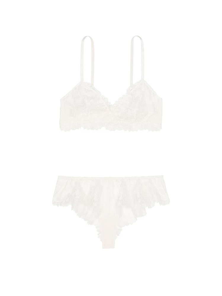 Victoria's Secret Coconut White Boho Floral Bralette and Knicker Set - Image 2 of 2