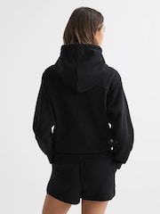 Reiss Black Frankie Zip Through Cotton Hoodie - Image 4 of 4