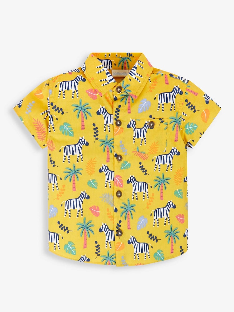 JoJo Maman Bébé Yellow Zebra Print Shirt - Image 1 of 2