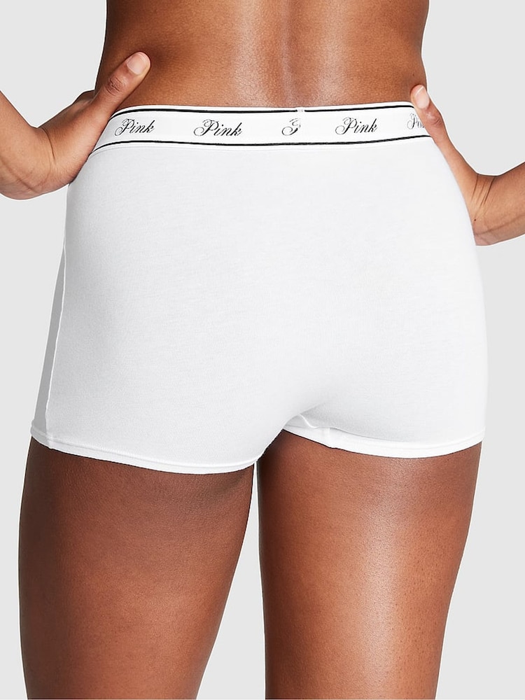 Victoria's Secret PINK Optic White High Waist Cotton Logo Knickers - Image 2 of 3