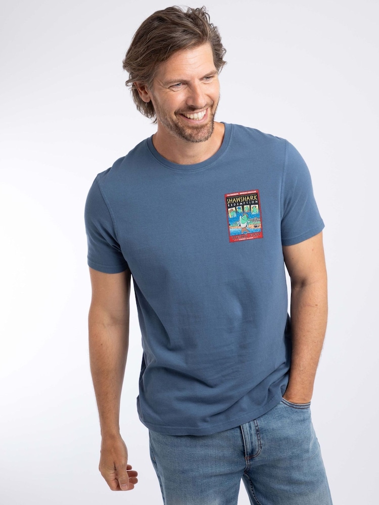 Weird Fish Blue Shawshark Redemption Back Print Artist T-Shirt - Image 2 of 6