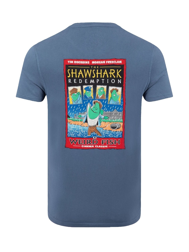 Weird Fish Blue Shawshark Redemption Back Print Artist T-Shirt - Image 6 of 6