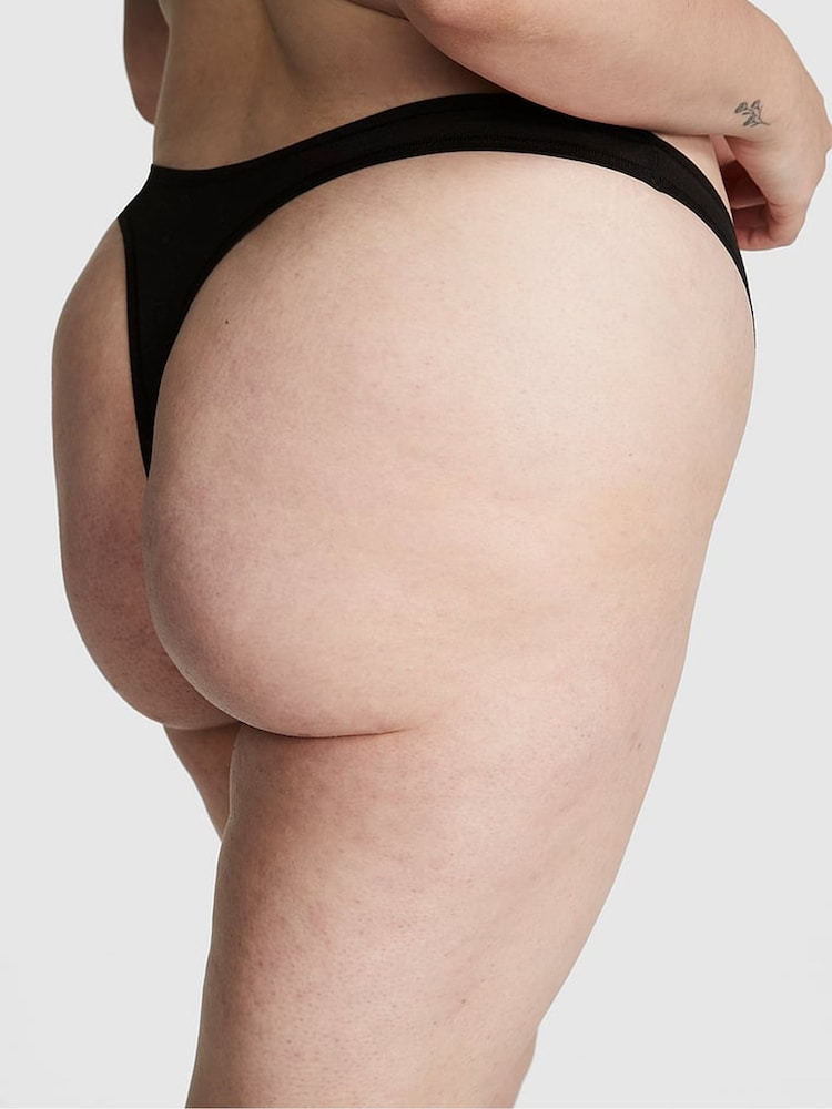 Victoria's Secret PINK Pure Black Thong Cotton Knickers - Image 2 of 3