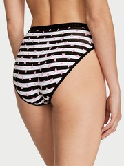 Victoria's Secret Black And White Heart Stripe Brief Knickers - Image 2 of 3