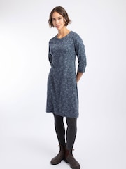 Weird Fish Blue Starshine Cotton Printed Jersey Dress - Image 1 of 7