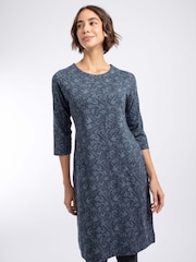 Weird Fish Blue Starshine Cotton Printed Jersey Dress - Image 2 of 7