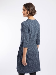 Weird Fish Blue Starshine Cotton Printed Jersey Dress - Image 3 of 7