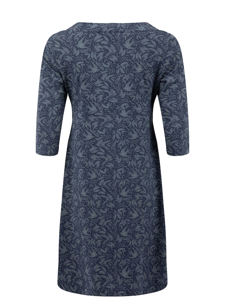 Weird Fish Blue Starshine Cotton Printed Jersey Dress - Image 7 of 7