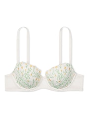 Victoria's Secret Daisy Embroidery White Lightly Lined Demi Bra - Image 3 of 3